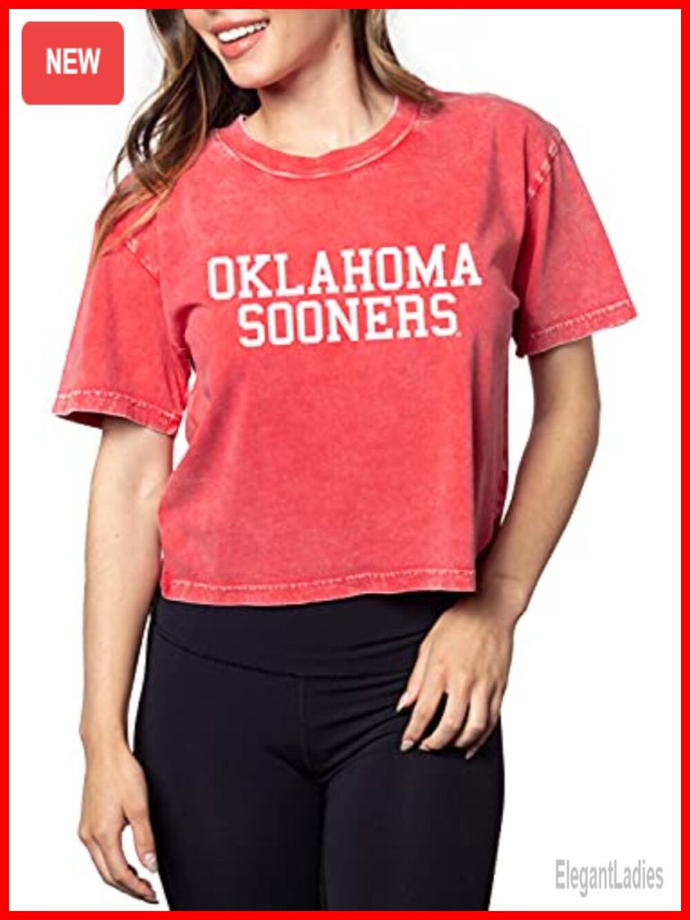 Cropped Tee Short Sleeve Mineral Wash Gameday Lounge NCAA